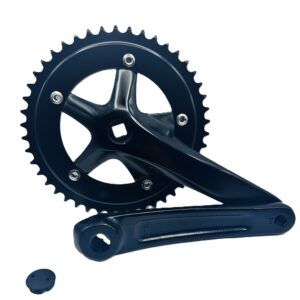 AL/STEEL 3PC CRANK SINGLE SPEED 46T BLACK