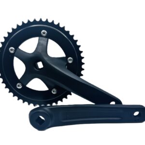 AL/STEEL 3PC CRANK SINGLE SPEED 46T Matt Black