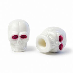 SKULL VALVE CAP WHITE 10PC/BAG