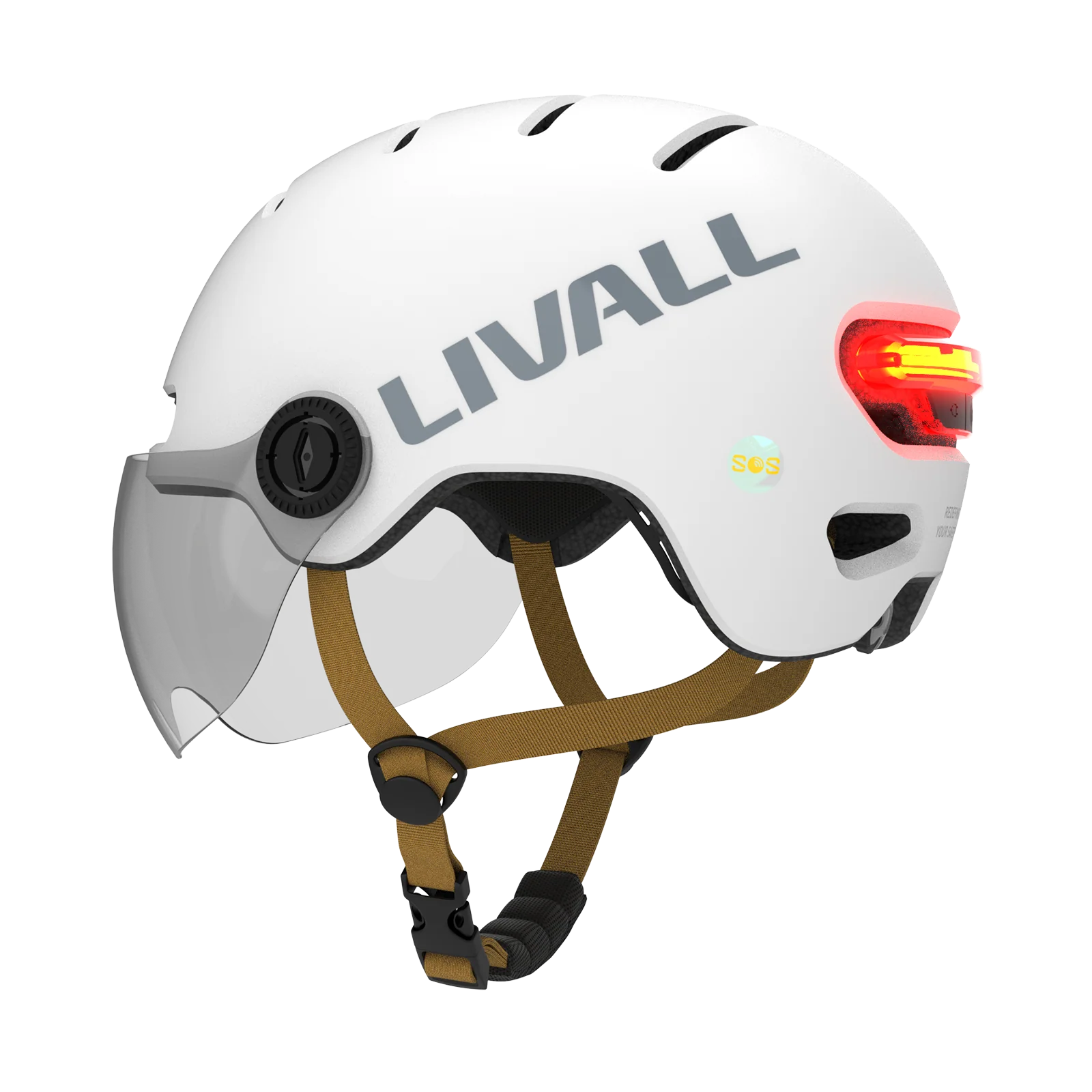 LIVALL SMART HELMET w/REMOVABLE GOGGLE (FALL DETECTION, SMART LIGHTING, BRAKE WARNING) - Image 3