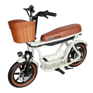 14" CX8 E-Scooter, White/Tan